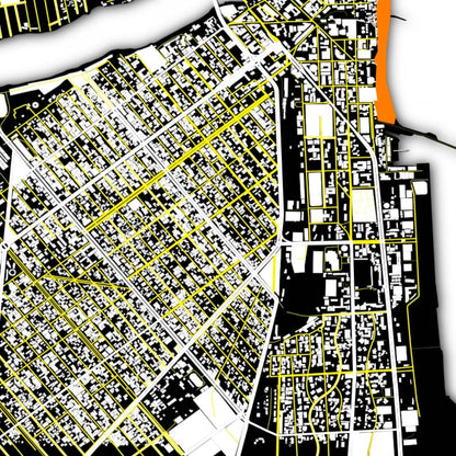 COLOURED ROAD MAP OF COTONOU, BENIN BY MAPBAKES
