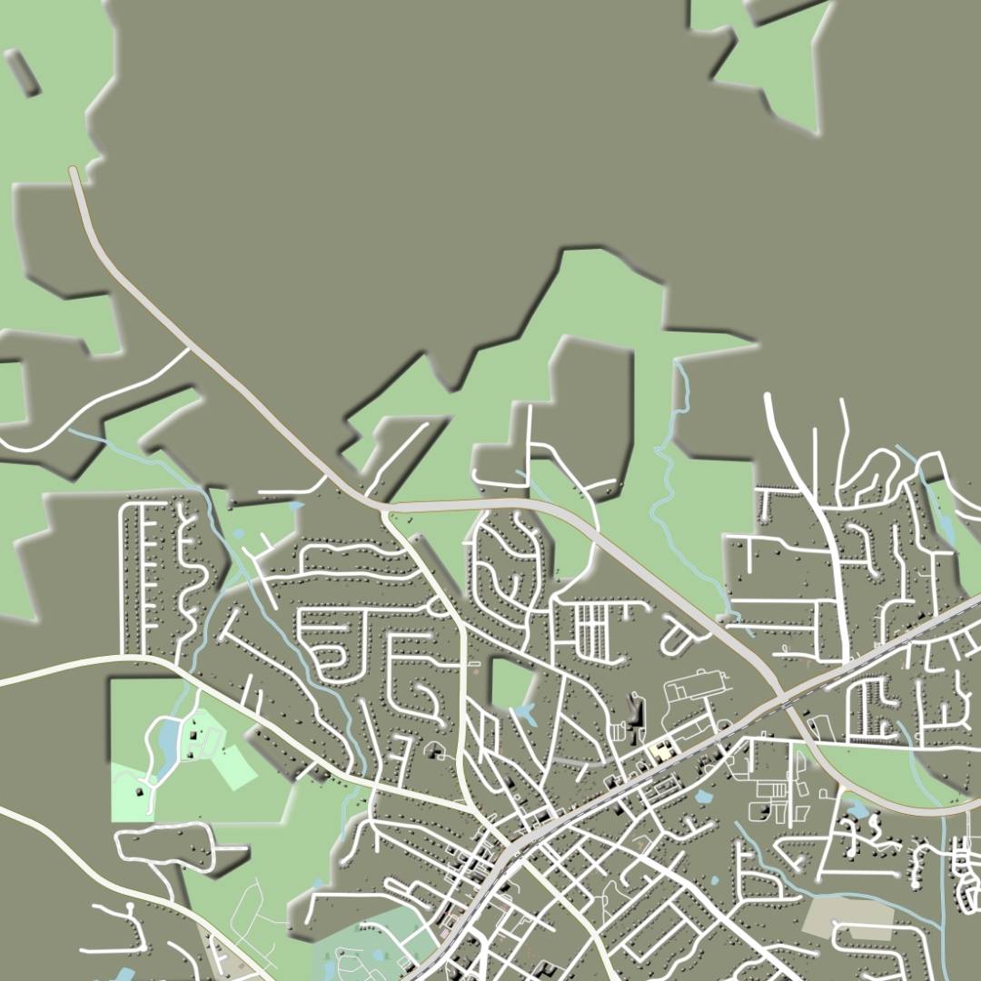 COLOURED ROAD MAP OF FAIRBURN, GEORGIA BY MAPBAKES