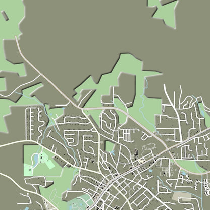 COLOURED ROAD MAP OF FAIRBURN, GEORGIA BY MAPBAKES