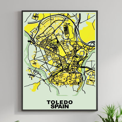 COLOURED ROAD MAP OF TOLEDO, SPAIN BY MAPBAKES