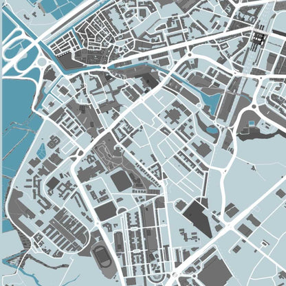 COLOURED ROAD MAP OF AVEIRO, PORTUGAL BY MAPBAKES