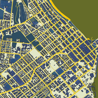 COLOURED ROAD MAP OF CAIRNS, AUSTRALIA BY MAPBAKES