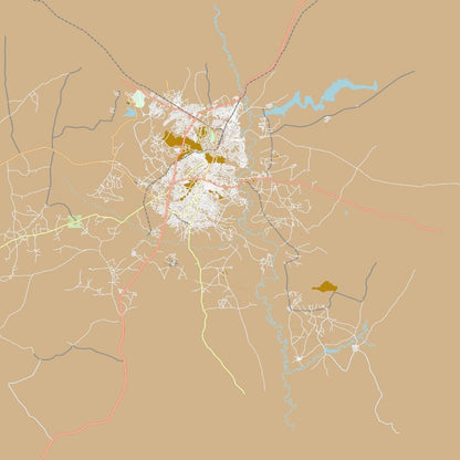 COLOURED ROAD MAP OF ZARIA, NIGERIA BY MAPBAKES