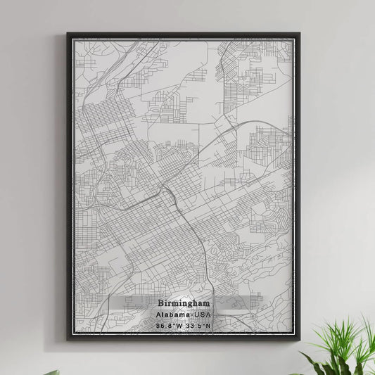 ROAD MAP OF BIRMINGHAM, ALABAMA BY MAPBAKES