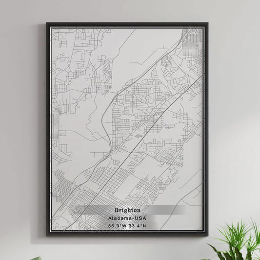 ROAD MAP OF BRIGHTON, ALABAMA BY MAPBAKES