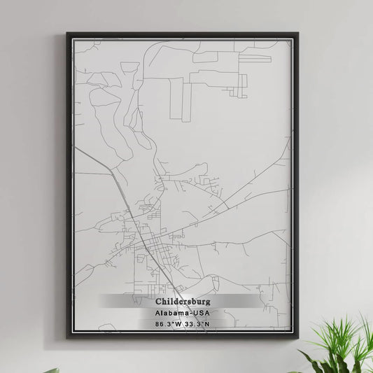 ROAD MAP OF CHILDERSBURG, ALABAMA BY MAPBAKES