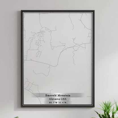 ROAD MAP OF EMERALD MOUNTAIN, ALABAMA BY MAPBAKES