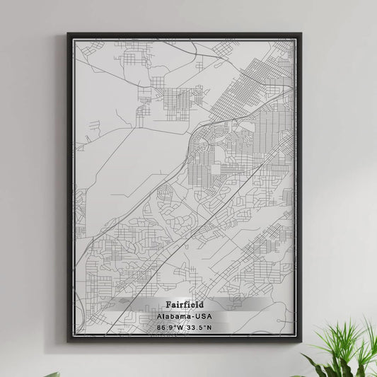 ROAD MAP OF FAIRFIELD, ALABAMA BY MAPBAKES