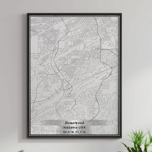 ROAD MAP OF HOMEWOOD, ALABAMA BY MAPBAKES