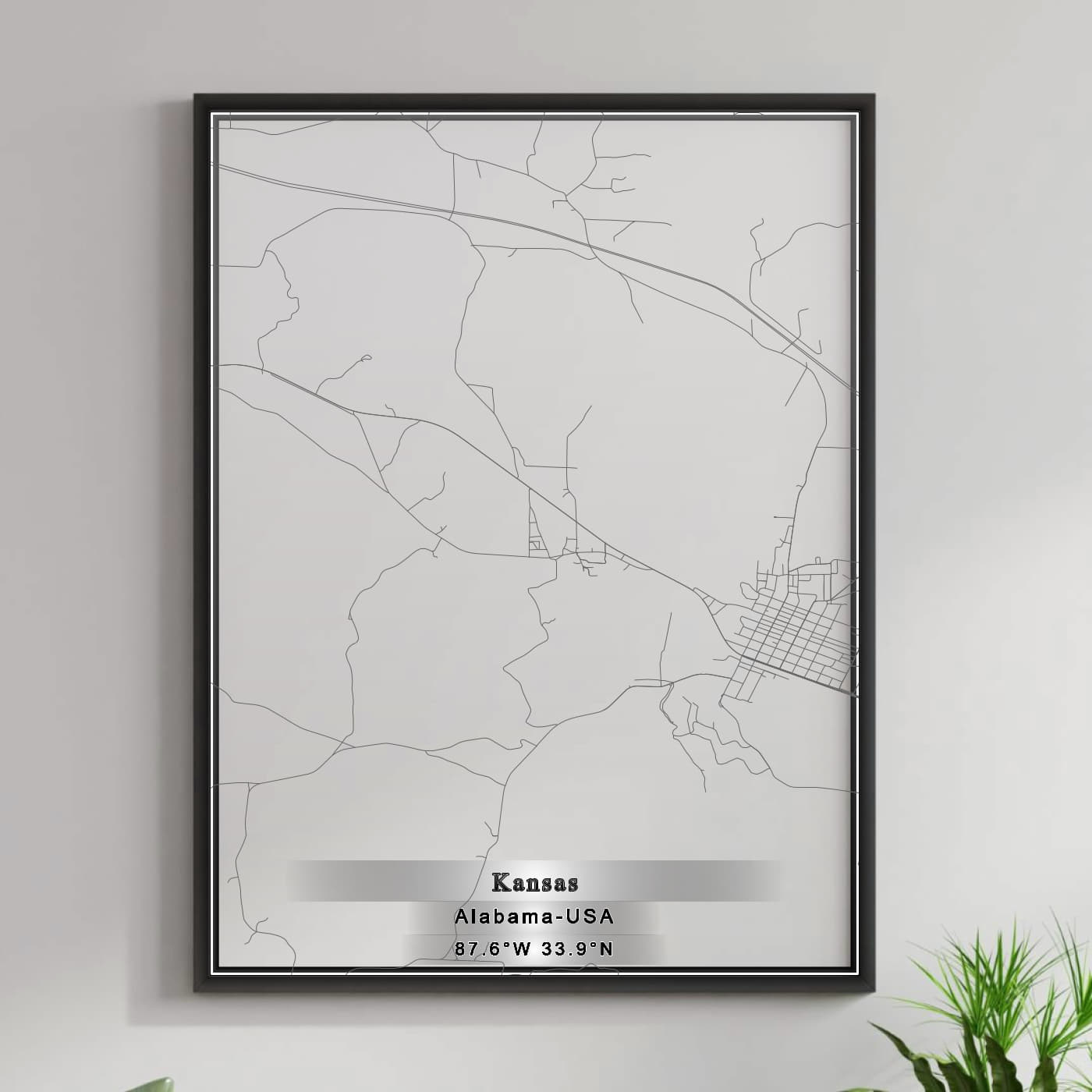 ROAD MAP OF KANSAS, ALABAMA BY MAPBAKES