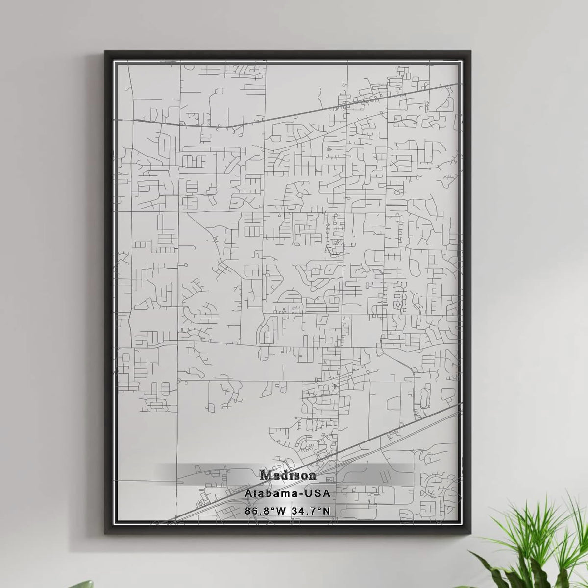 ROAD MAP OF MADISON, ALABAMA BY MAPBAKES
