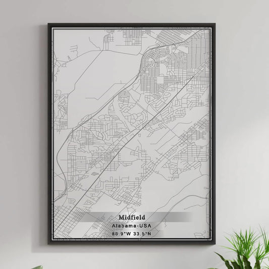 ROAD MAP OF MIDFIELD, ALABAMA BY MAPBAKES
