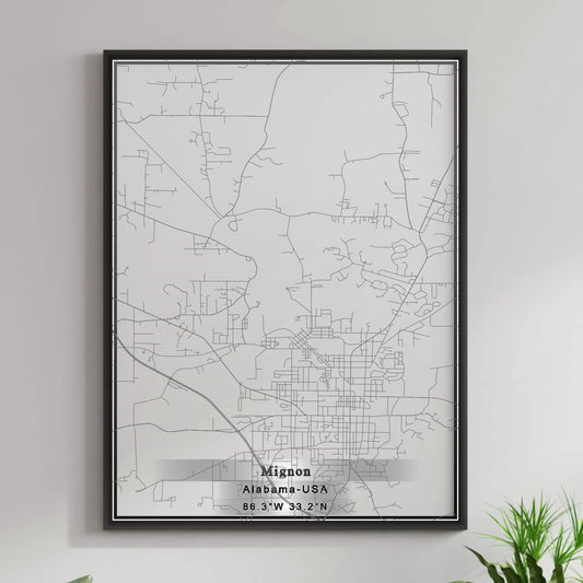 ROAD MAP OF MIGNON, ALABAMA BY MAPBAKES