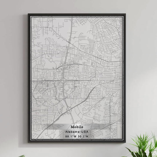 ROAD MAP OF MOBILE, ALABAMA BY MAPBAKES