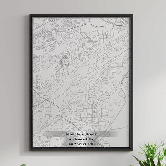 ROAD MAP OF MOUNTAIN BROOK, ALABAMA BY MAPBAKES