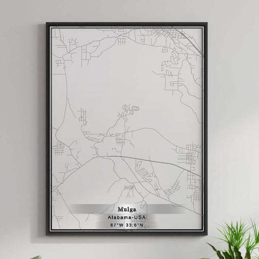 ROAD MAP OF MULGA, ALABAMA BY MAPBAKES