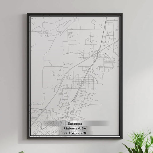 ROAD MAP OF SATSUMA, ALABAMA BY MAPBAKES