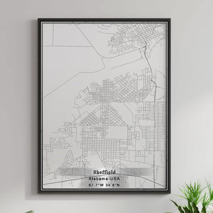 ROAD MAP OF SHEFFIELD, ALABAMA BY MAPBAKES