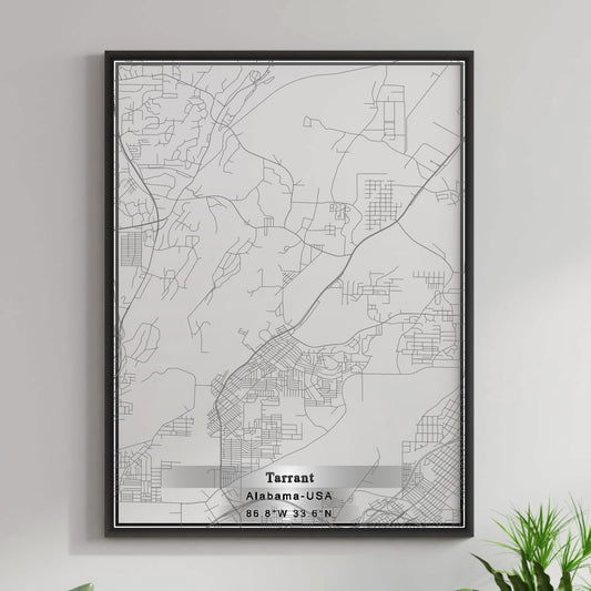 ROAD MAP OF TARRANT, ALABAMA BY MAPBAKES