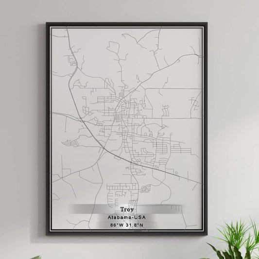 ROAD MAP OF TROY, ALABAMA BY MAPBAKES