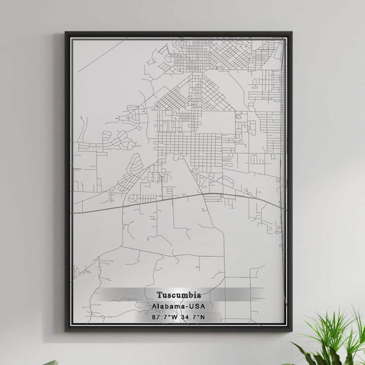 ROAD MAP OF TUSCUMBIA, ALABAMA BY MAPBAKES