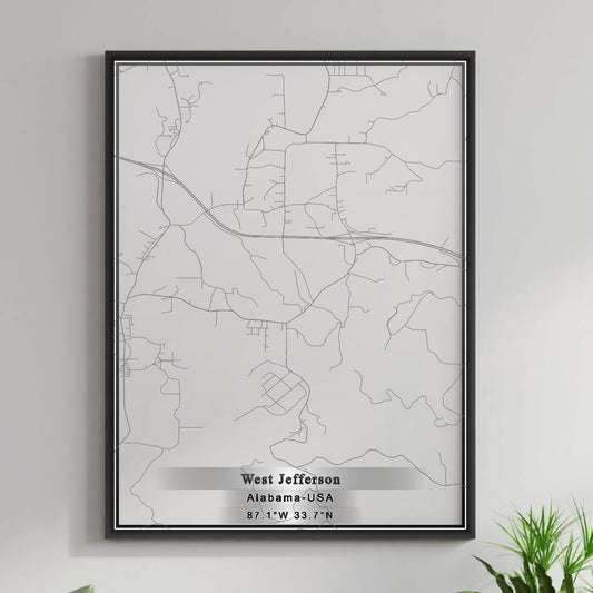 ROAD MAP OF WEST JEFFERSON, ALABAMA BY MAPBAKES