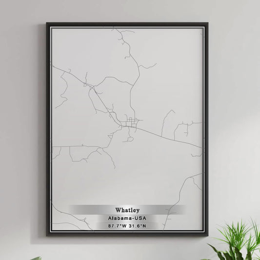 ROAD MAP OF WHATLEY, ALABAMA BY MAPBAKES