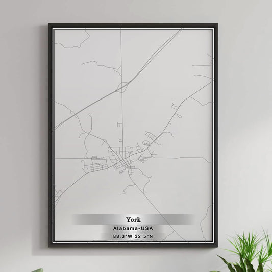 ROAD MAP OF YORK, ALABAMA BY MAPBAKES