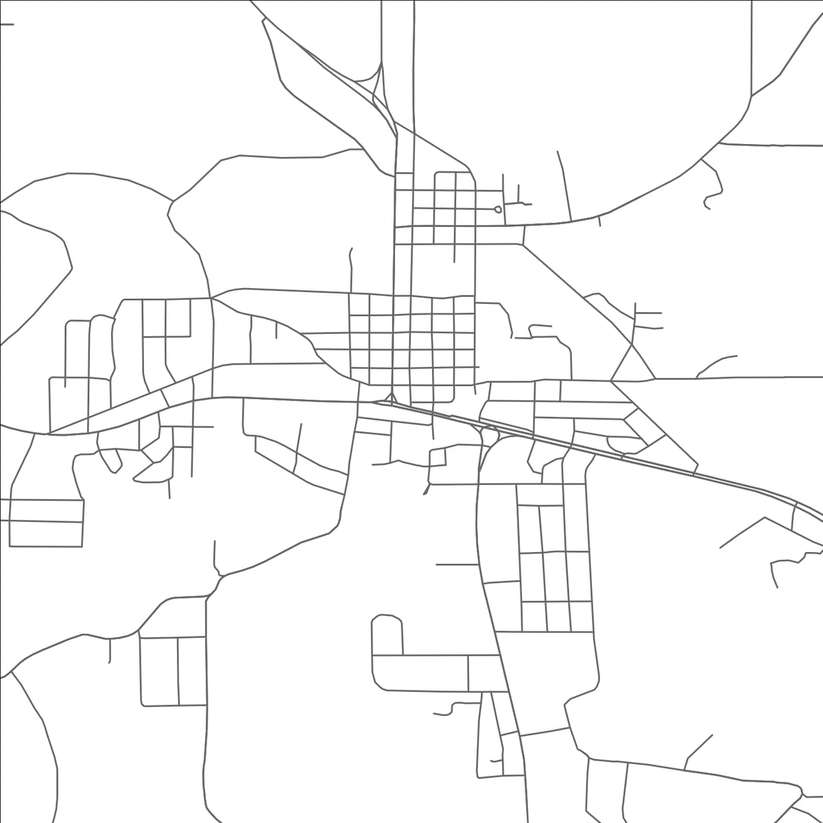 ROAD MAP OF DAINGERFIELD, TEXAS BY MAPBAKES