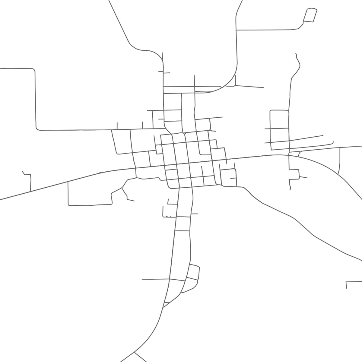 ROAD MAP OF DETROIT, TEXAS BY MAPBAKES