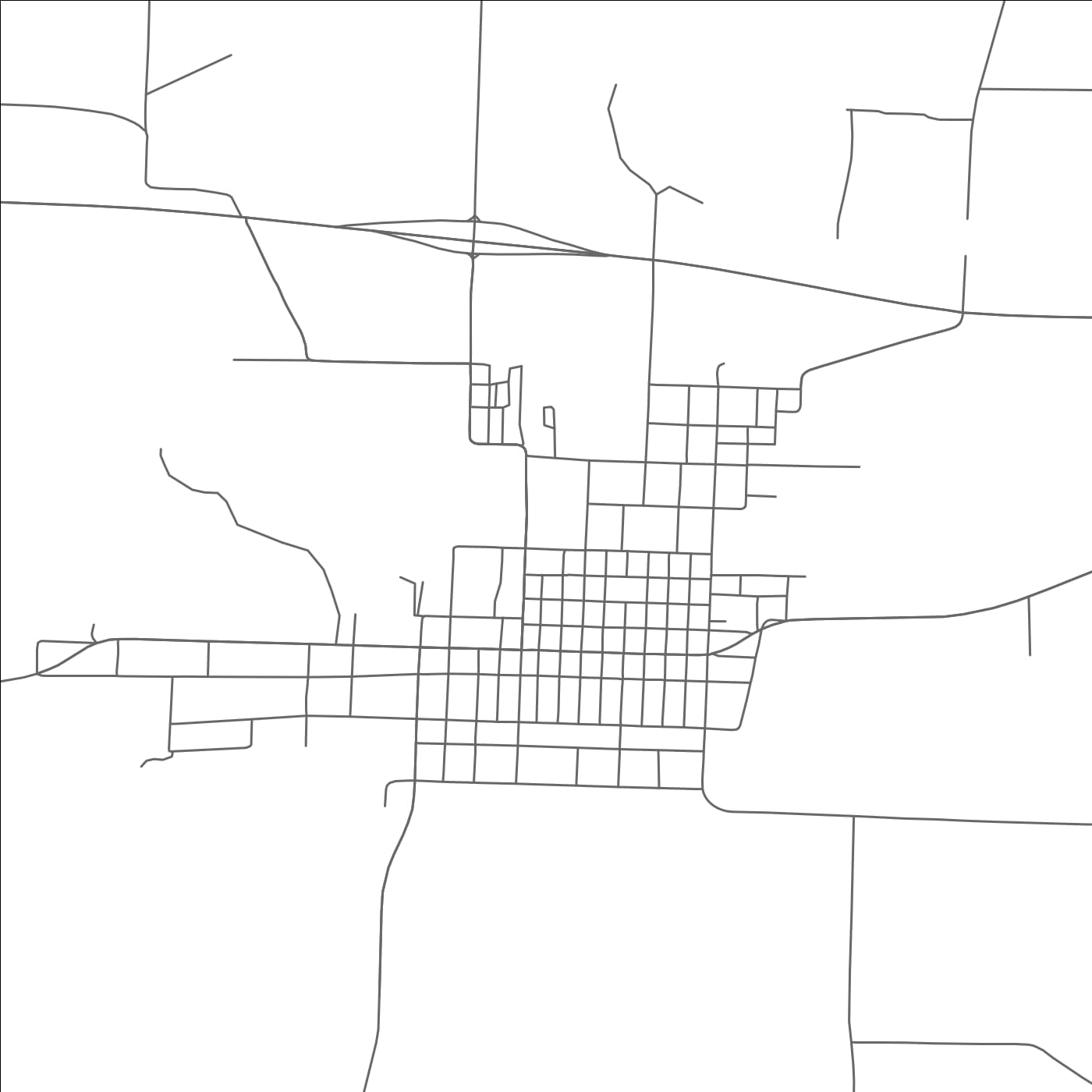 ROAD MAP OF HONEY GROVE, TEXAS BY MAPBAKES