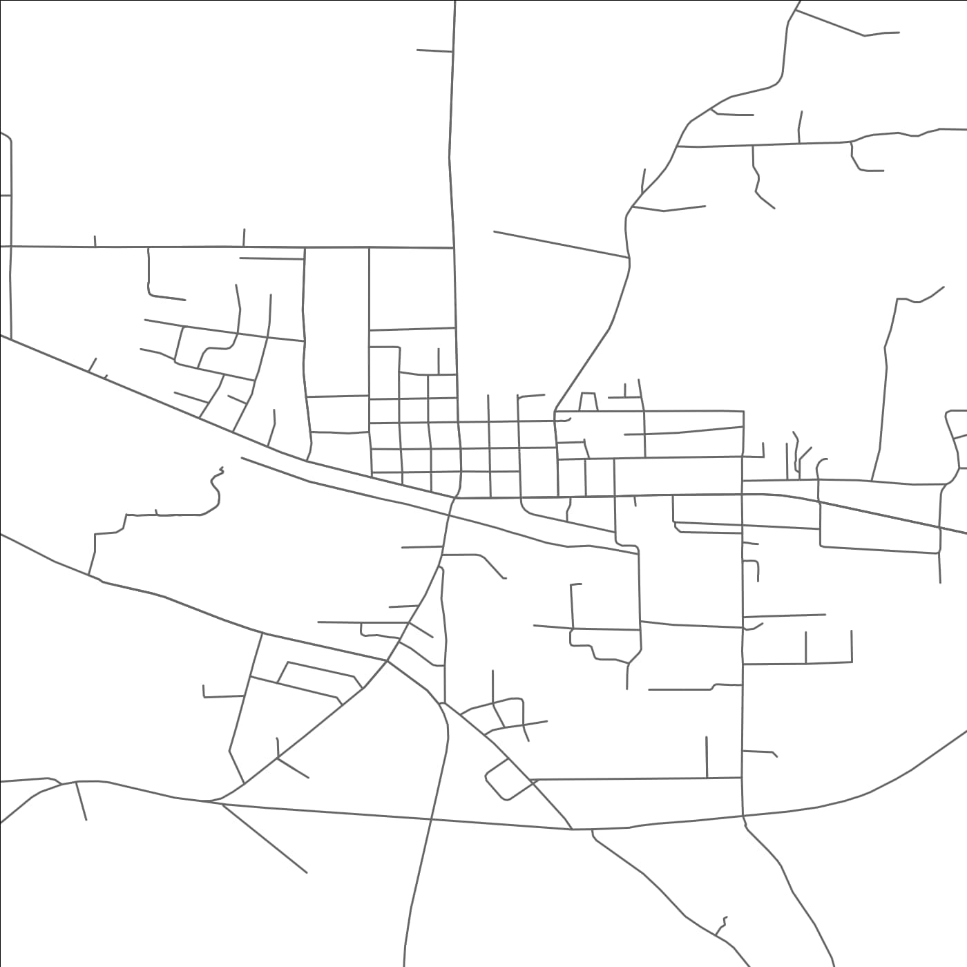 ROAD MAP OF HUGHES SPRINGS, TEXAS BY MAPBAKES