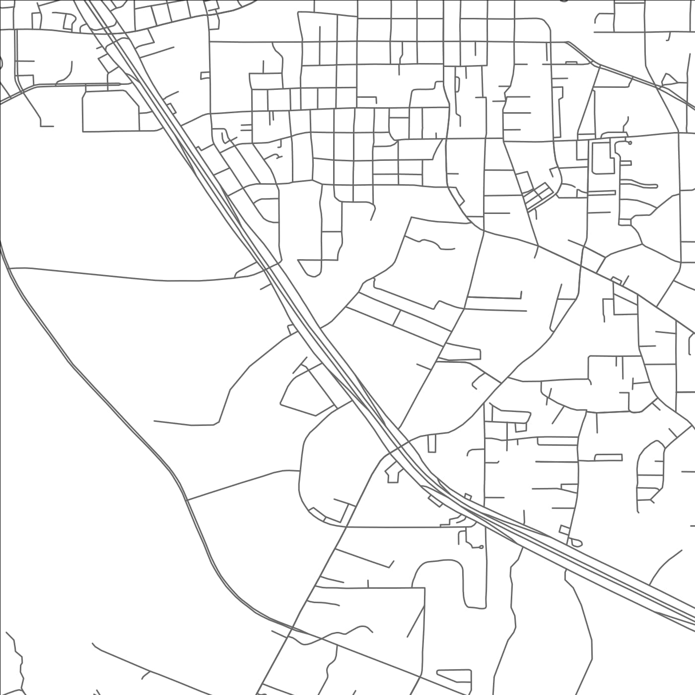 ROAD MAP OF HUNTSVILLE, TEXAS BY MAPBAKES