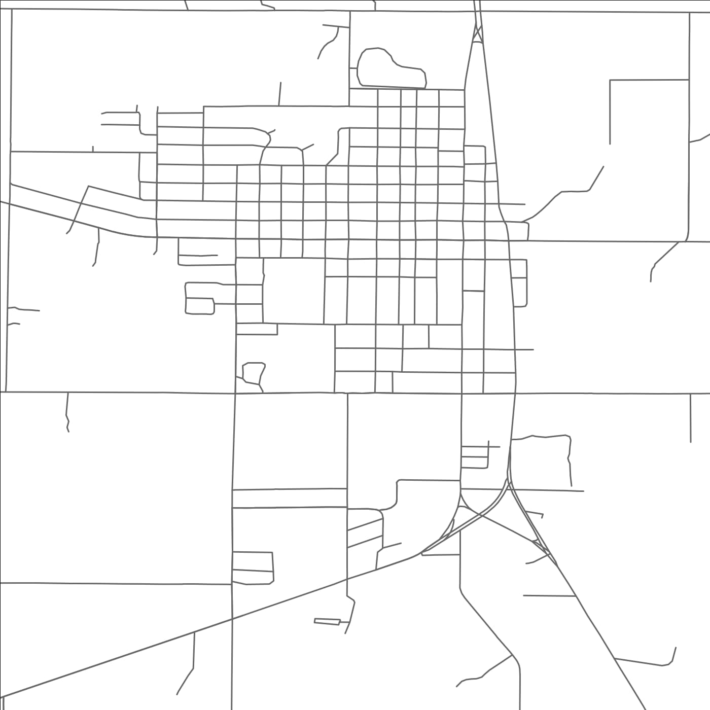 ROAD MAP OF OLNEY, TEXAS BY MAPBAKES