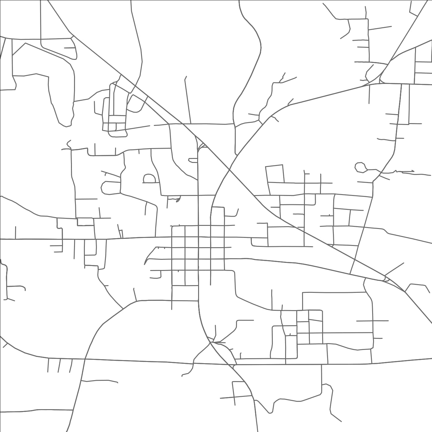 ROAD MAP OF RUSK, TEXAS BY MAPBAKES