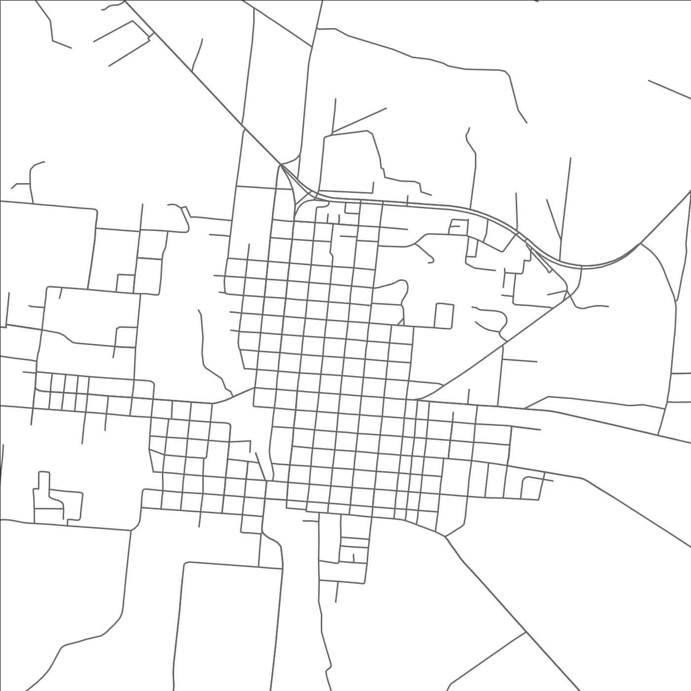 ROAD MAP OF TEAGUE, TEXAS BY MAPBAKES