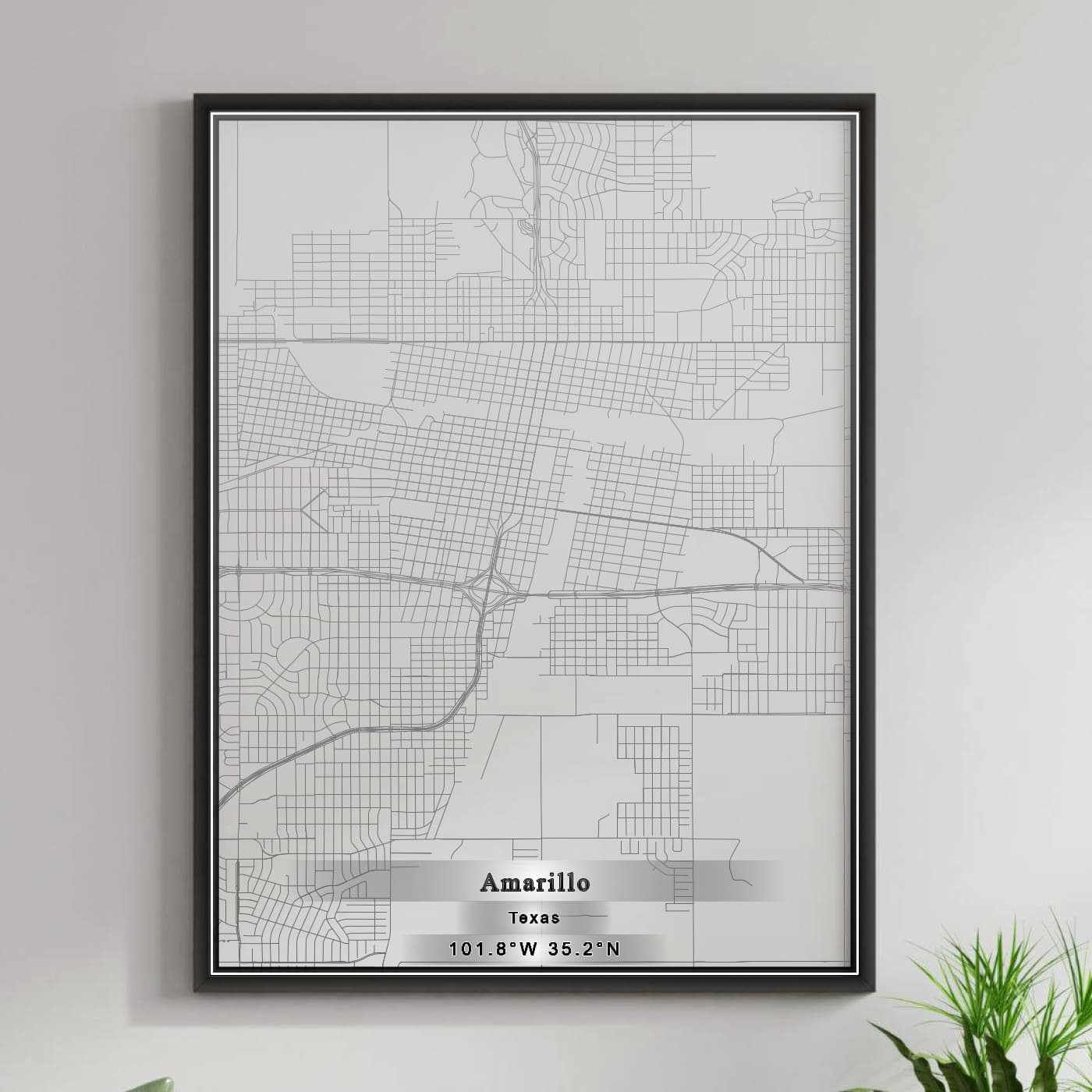 ROAD MAP OF AMARILLO, TEXAS BY MAPBAKES