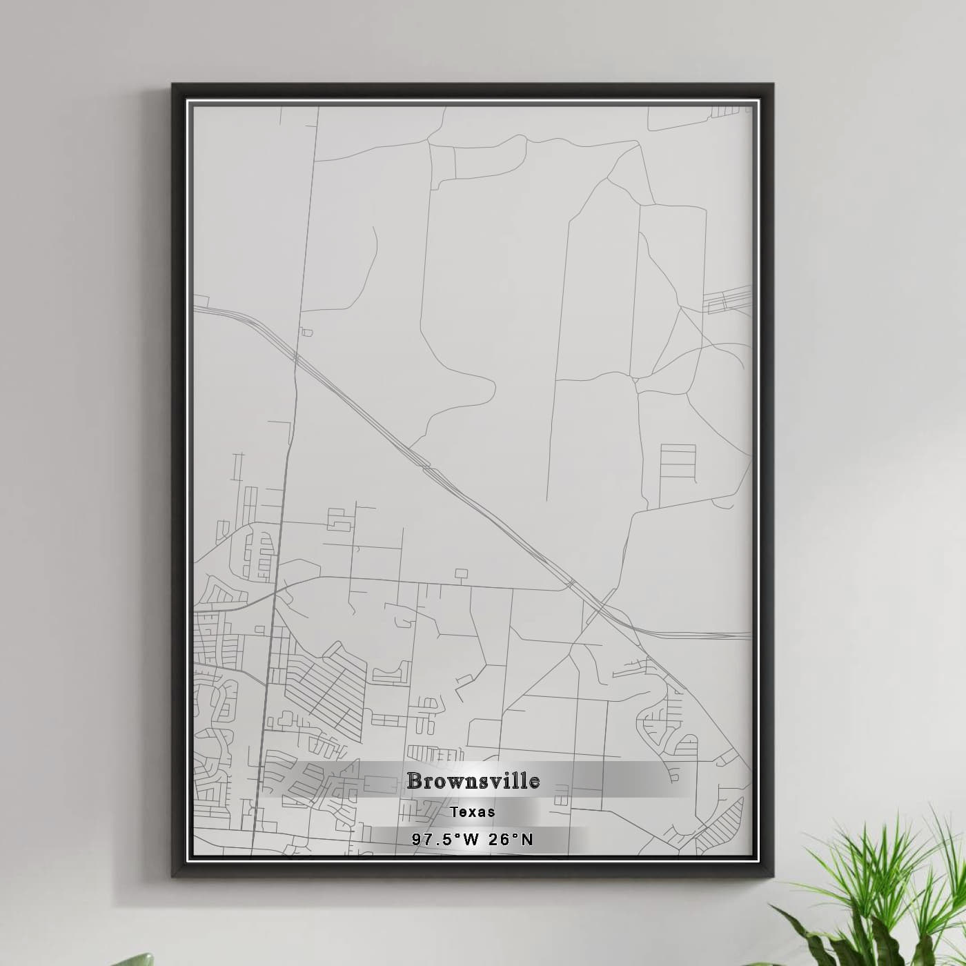 ROAD MAP OF BROWNSVILLE, TEXAS BY MAPBAKES