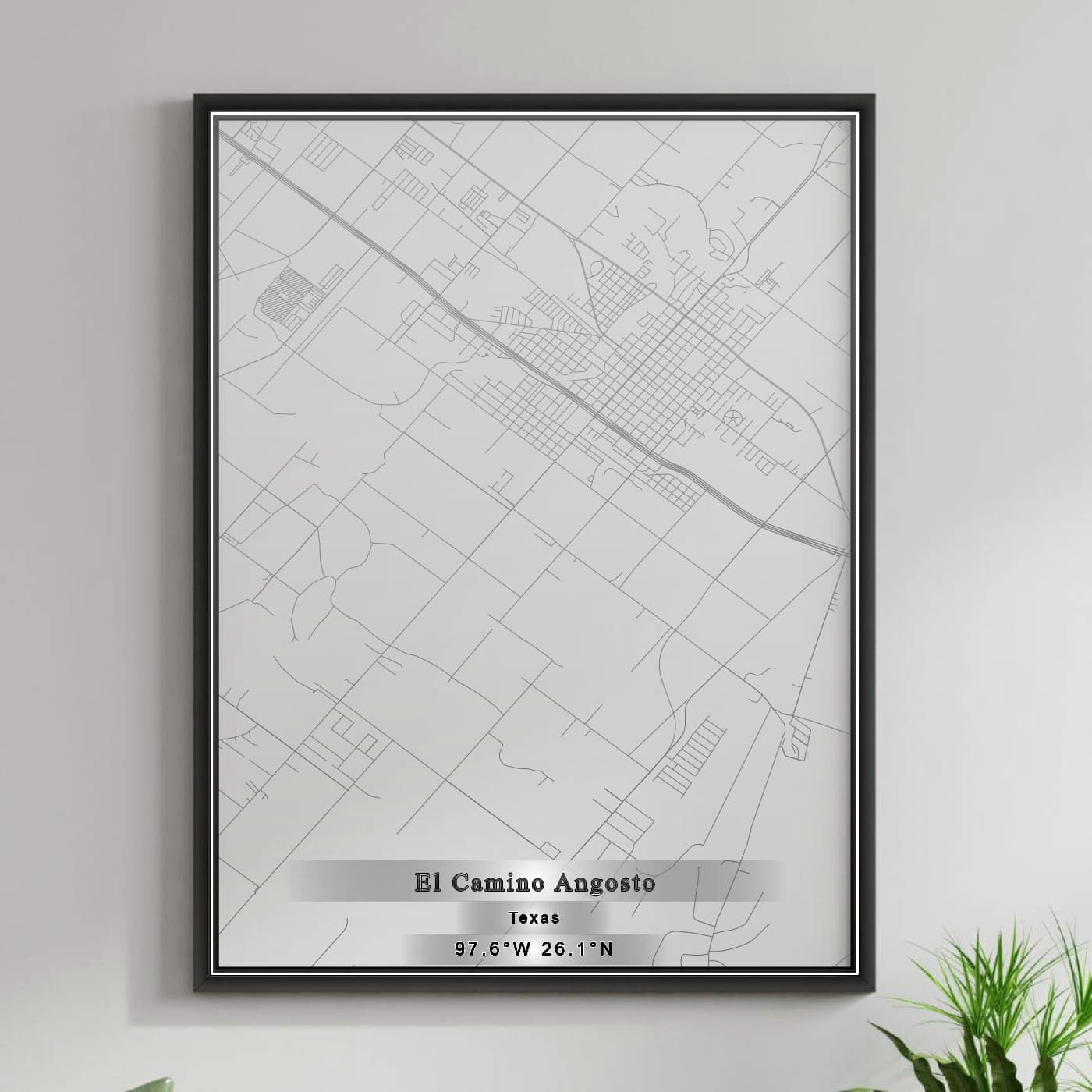 ROAD MAP OF EL CAMINO ANGOSTO, TEXAS BY MAPBAKES