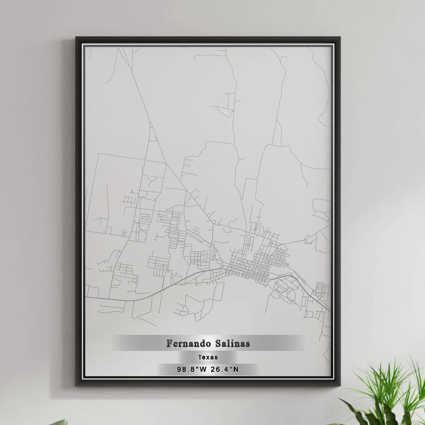 ROAD MAP OF FERNANDO SALINAS, TEXAS BY MAPBAKES