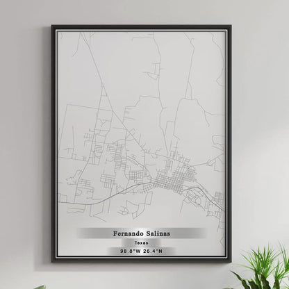 ROAD MAP OF FERNANDO SALINAS, TEXAS BY MAPBAKES