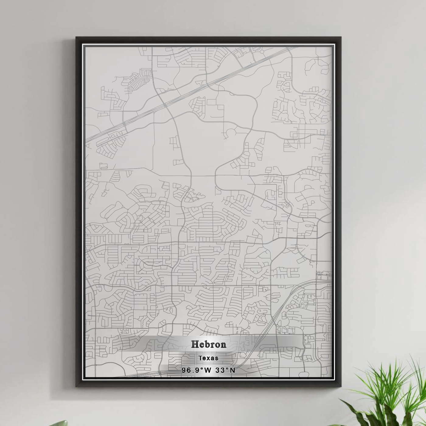 ROAD MAP OF HEBRON, TEXAS BY MAPBAKES