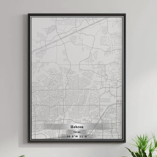 ROAD MAP OF HEBRON, TEXAS BY MAPBAKES