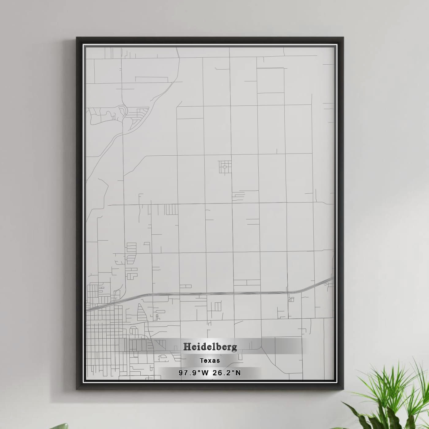 ROAD MAP OF HEIDELBERG, TEXAS BY MAPBAKES