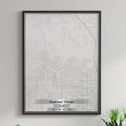 ROAD MAP OF HIGHLAND VILLAGE, TEXAS BY MAPBAKES