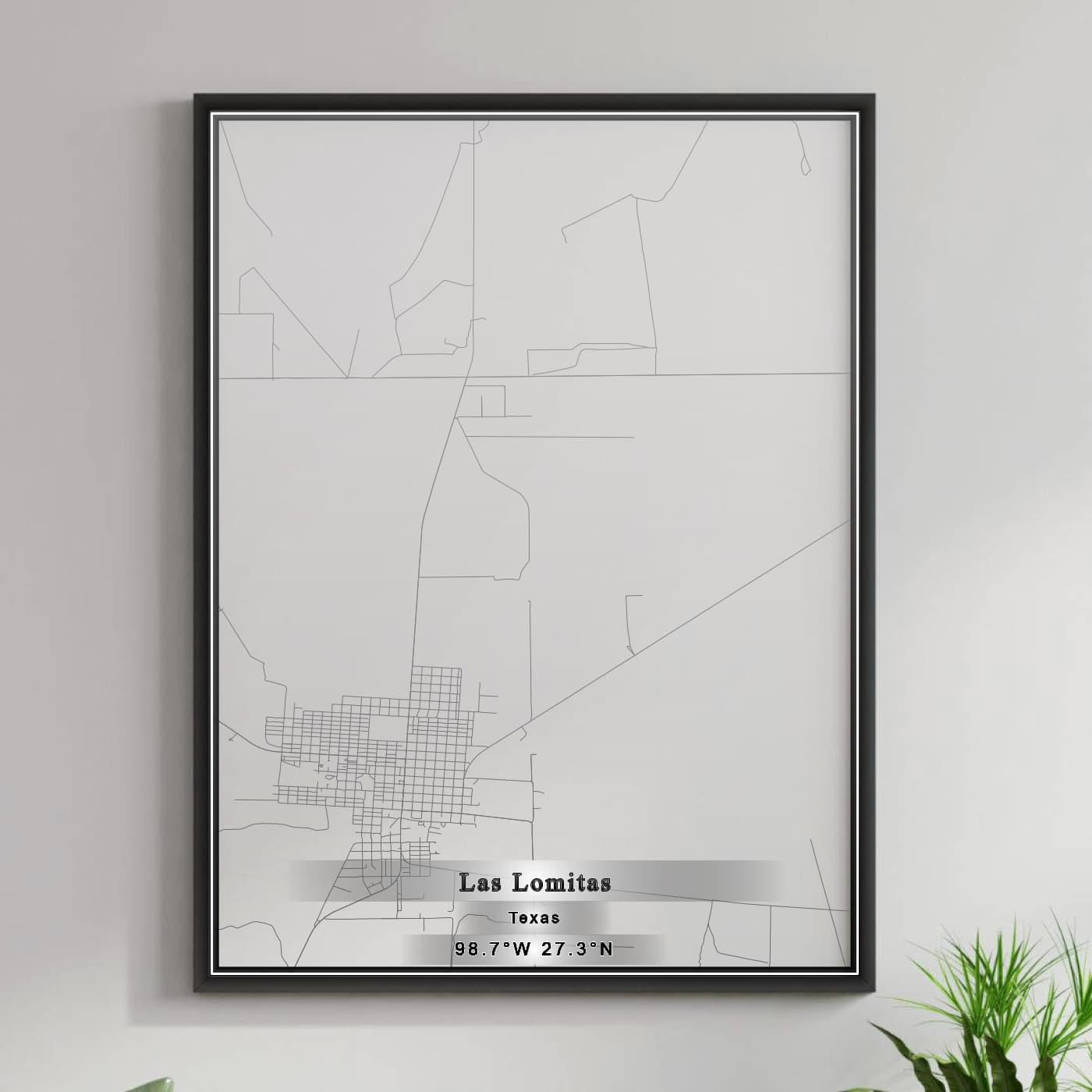 ROAD MAP OF LAS LOMITAS, TEXAS BY MAPBAKES