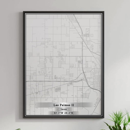 ROAD MAP OF LAS PALMAS II, TEXAS BY MAPBAKES