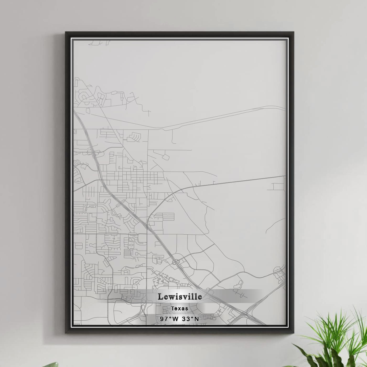 ROAD MAP OF LEWISVILLE, TEXAS BY MAPBAKES