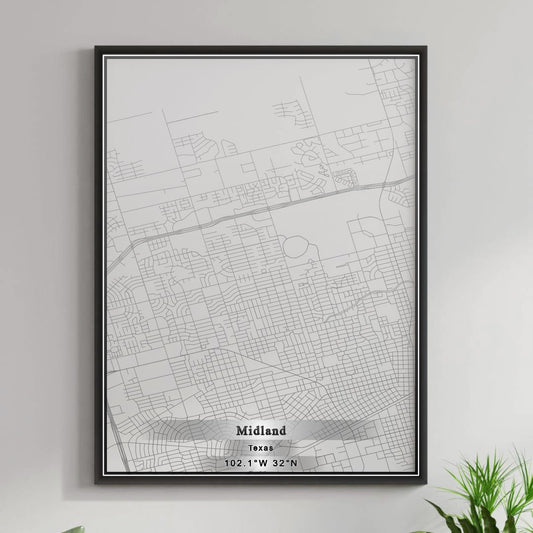 ROAD MAP OF MIDLAND, TEXAS BY MAPBAKES