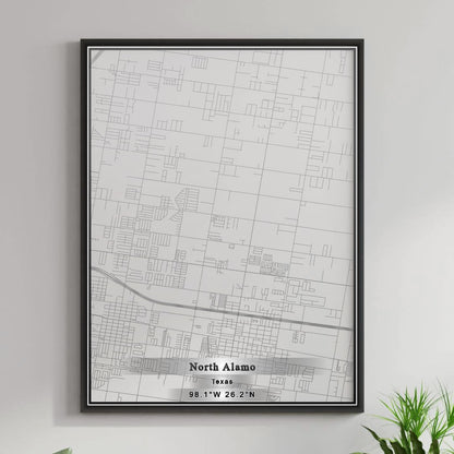 ROAD MAP OF NORTH ALAMO, TEXAS BY MAPBAKES